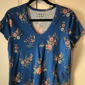 Loft floral blue vintage soft tshirt
